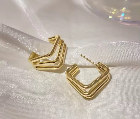 Multilayer Square Earrings