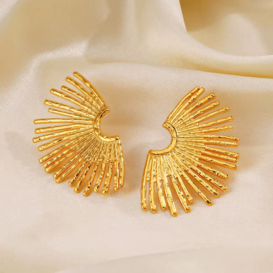 Fan-Shaped Earrings