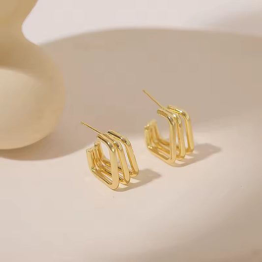 Multilayer Square Earrings